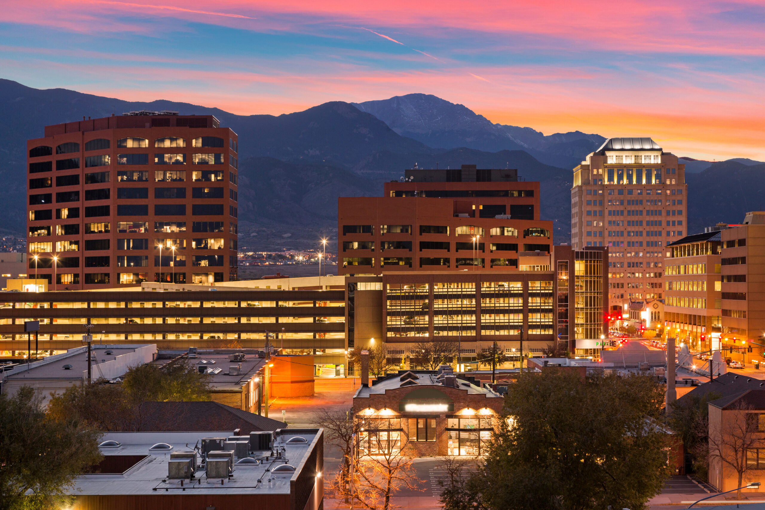 Downtown Colorado Springs at Dusk